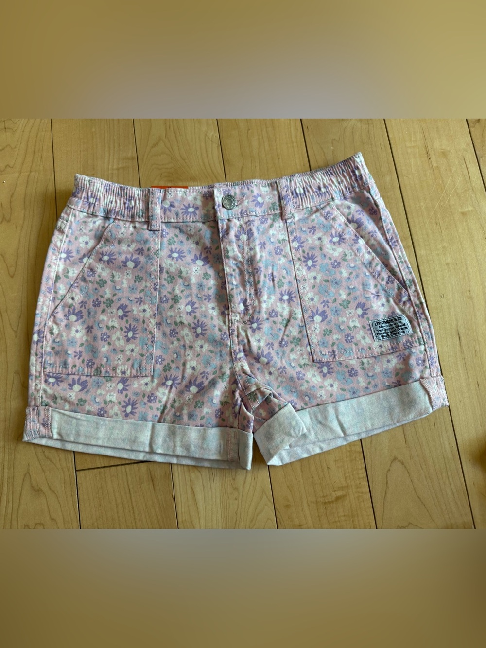 Levi's Pink Floral Cotton Jean Shorts